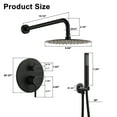thumbnail image 3 of Boyel Living 10 in Shower System Wall Mount Rainfall Shower Head with Handheld Shower,2-function Bathroom Round Shower Set Dual Shower Heads,Shower Faucet Set in Matte Black, 3 of 9