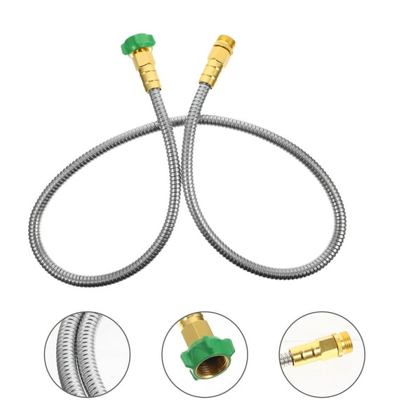 MIPCASE Flexible Stainless Steel Garden Hose for Hose Connecting with Heavy Duty Leak Proof Joints 5FT Silver