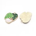 thumbnail image 2 of 5pcs Alloy Enamel Pendants Cadmium Free & Lead Free Pot Culture with Leaf Light golden Lawn Green 29.5x23x1.5mm Hole: 2mm, 2 of 3