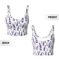 thumbnail image 5 of Fotbe Lavender Flowers Pattern Womens' Sports Bra Longline Wirefree Padded with Medium Support Sports Moisture-Wicking Workou Vest,Tank Top-, 5 of 9