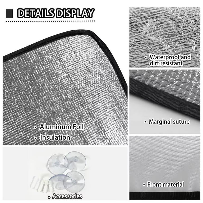 Foldable Car Windshield Sun Shade, Auto Sun Visor for UV Rays and Sun Heat  Protection, Car Interior Accessories for Most Sedans SUV Truck, XL Size -  67.3L x 37W 