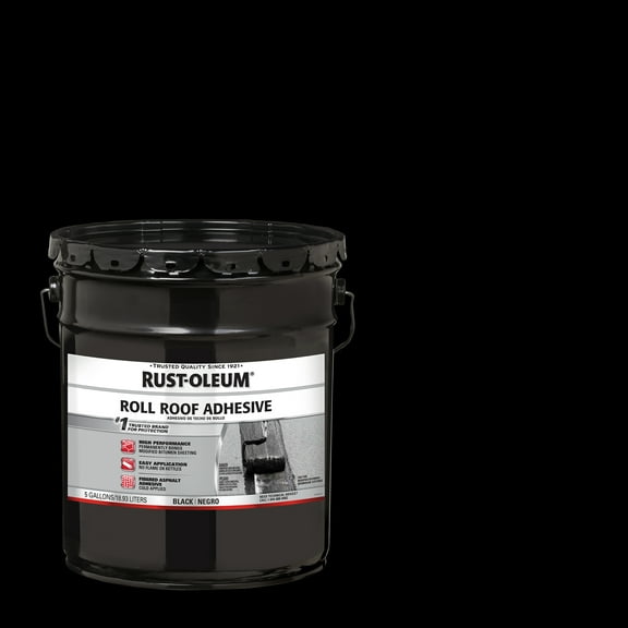 Black, Rust-Oleum Roofing Roll Adhesive - 347432, 5 Gallon- 1 Pack