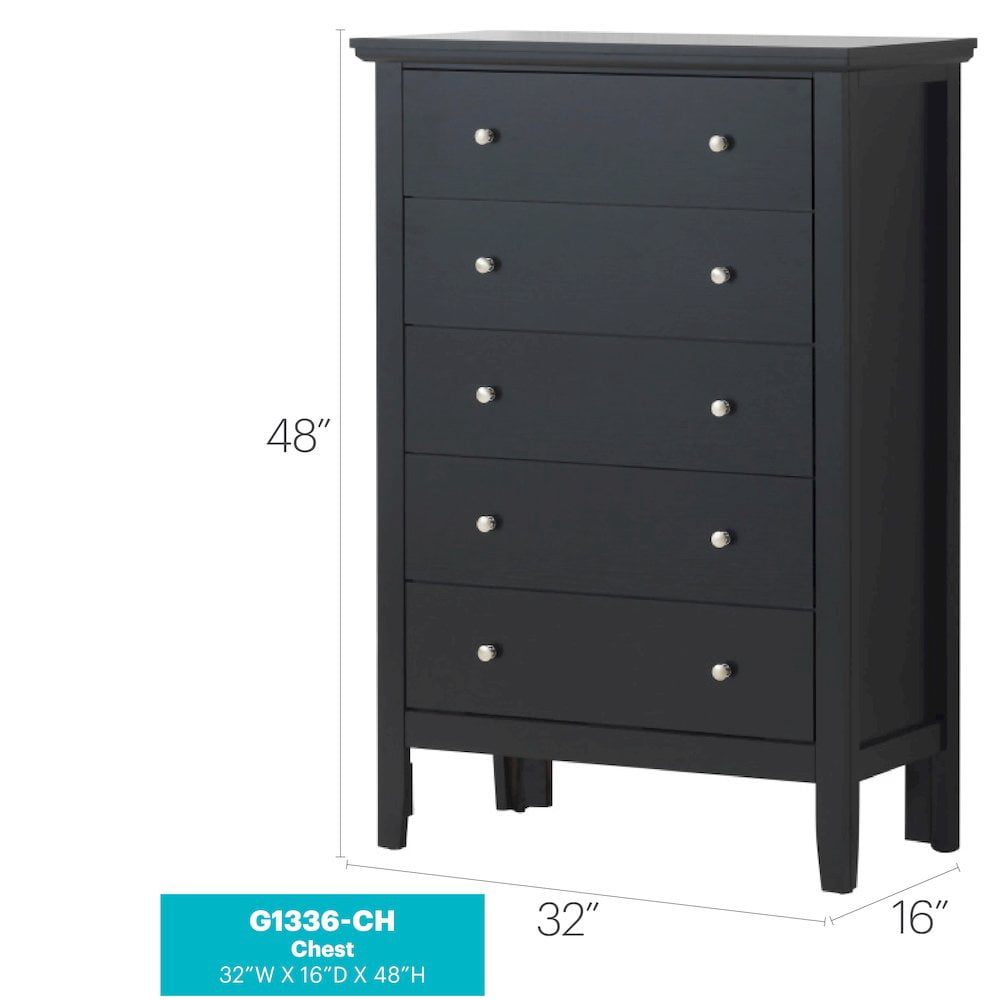 Glory Furniture Primo Chest in Black Color