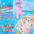 thumbnail image 6 of 84pcs Mermaid Party Favors for Boys and Girls with Mermaid Birthday Rings Keychain Slap Bracelets Bags Hair Clips Necklace etc Mermaid Birthday Party Favors, 6 of 7