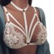 thumbnail image 4 of Lencería de Encaje Gibobby Crop Top Sexy Bra Sheer Shirt Bralette Mujeres Floral Bustier Chaleco Blanco M, 4 of 5