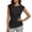*Black, variant on Women's Round Neck Cap Sleeve Ruched Side Top, Casual Form Fitting Blouse White,Women's Plus M
