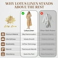 thumbnail image 2 of Lotus Linen Plush Robe for Women - Long Soft Fleece Bathrobe, Beige S/M, 2 of 9
