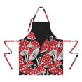 thumbnail image 2 of Red Mushroom Line Black Pattern Apron-Garden Aprons for Women with Pockets-Cotton Linen Waterproof Kitchen Cooking Gardening Aprons Adjustable for Kitchen,Cooking,BBQ and Salon 33x27 Inch, 2 of 7