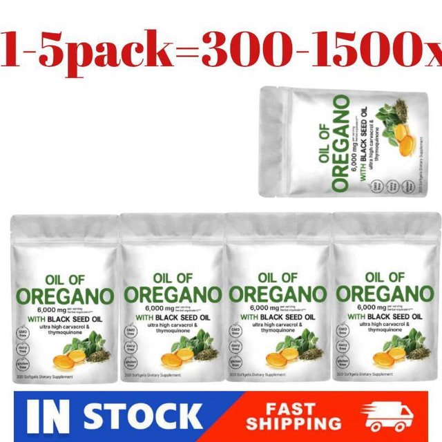 Aceite de orégano 600 mg 300-1500 cápsulas blandas Aceite de semilla negra Antioxidante inmunológico NUEVO Mejor