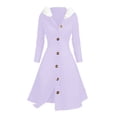 thumbnail image 5 of DGMIOCS Women’s Hooded Knit Cardigan Dress for Everyday and Travel Cozy Winter Loungewear with and Soft Duster Tunic Purple L, 5 of 5