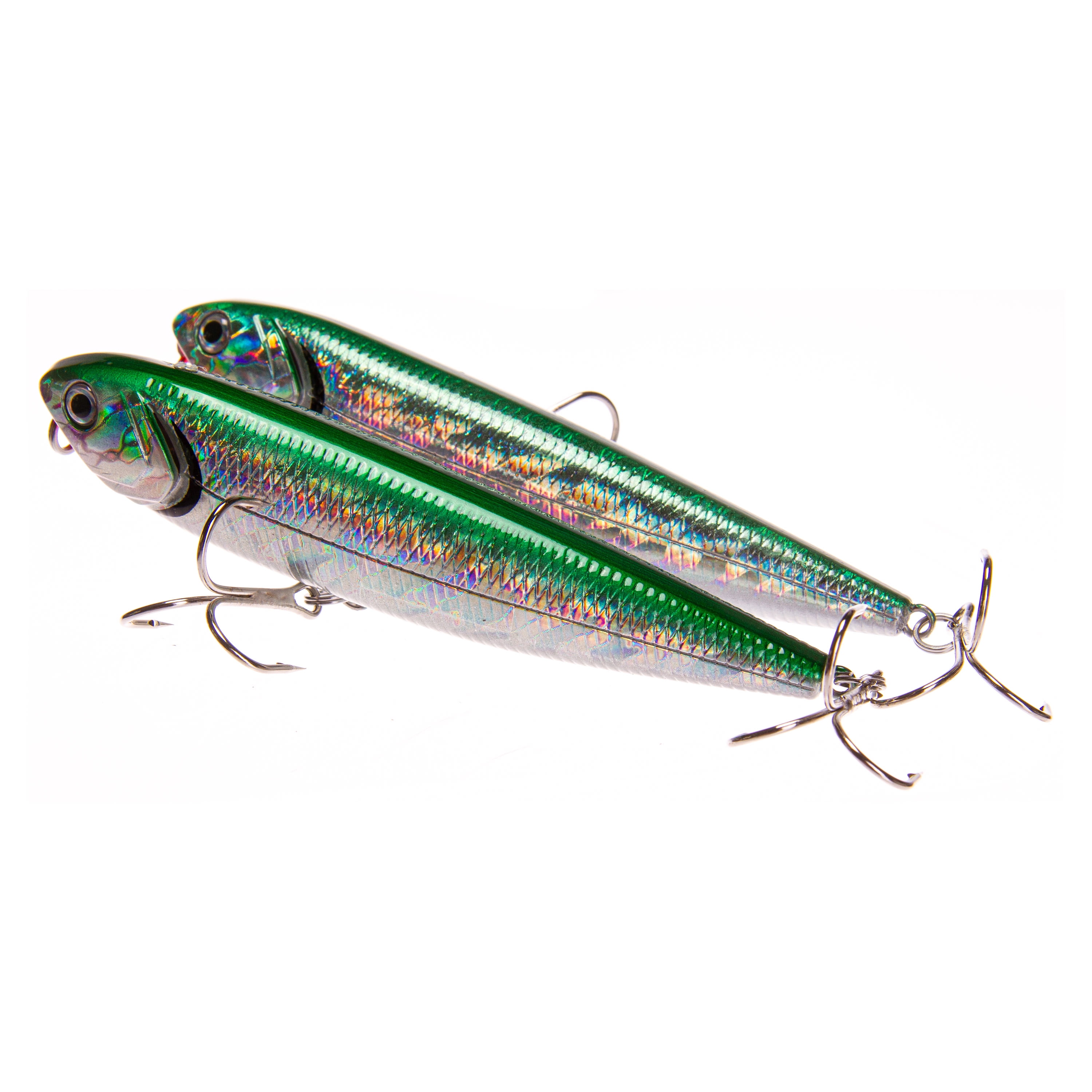 Ozark Trails Hard Plastic Saltwater Inshore Walking Mullet Fishing Lures,  2-pack. Painted in fish attracting colors.