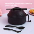 thumbnail image 1 of HLONK 1set  Ramen bowl  Ramen Cooker Noodles bowl set Microwave oven Safe Noodle with spoon Chopsticks fork University College Dorm Room Essentials for girls and boys Black  Beige color 2, 1 of 7