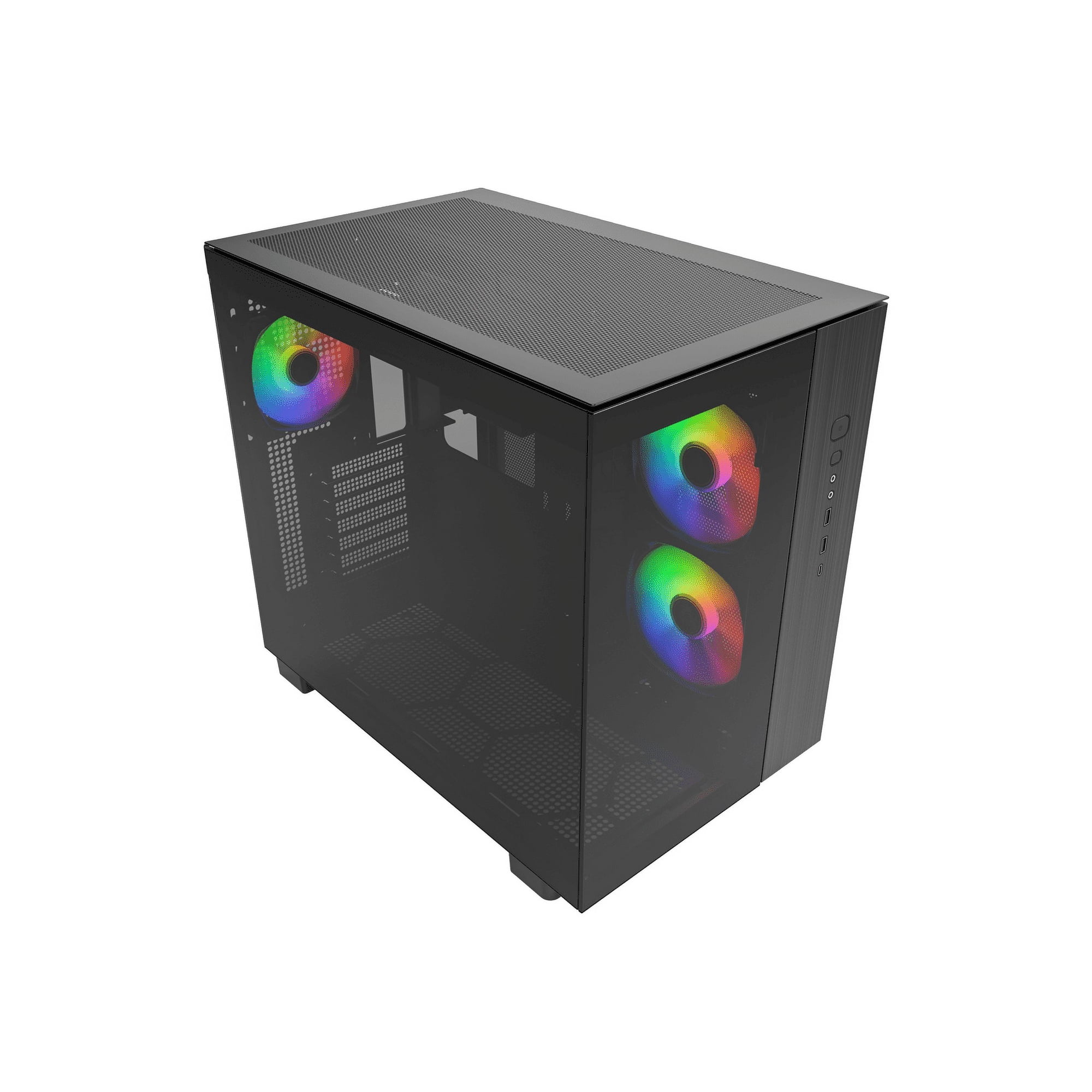 MONTECH KING 65 PRO ATX Mid Tower Gaming PC Case, Dual Chamber, High Airflow Mesh Panels, Supports RTX 40 Series, 3 Pre-Installed ARGB Fans, Tool-Free Access, Tinted Glass - Black