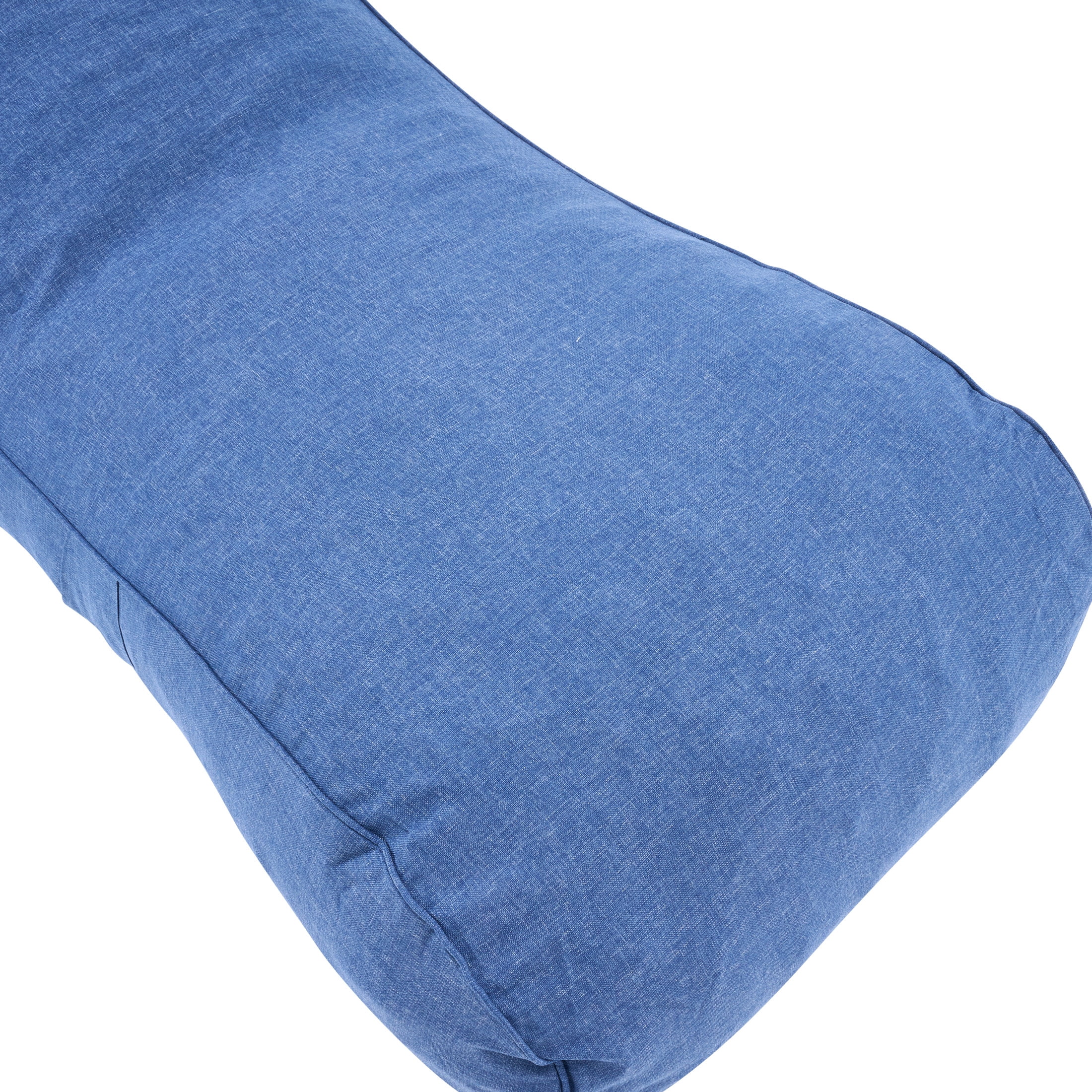 Christopher Knight Home 71" Outdoor Bean Bag Lounge Chair with Headrest Pillow, Plush Foam Fill, Navy Blue