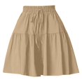 thumbnail image 4 of SONXAHE Womens Tiered Short Skirt Drawstring Waist A‑Line Skirt Casual Daily Wear Bottoms, 4 of 4