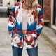 thumbnail image 2 of Women Casual Coat Drawstring Women Casual Jacket Fashionable Hooded Pocket Geometric Patterns Stylish For Office ANGGREK Ropa, 2 of 6