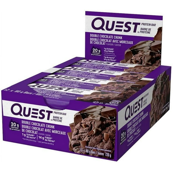 Quest Nutrition Protein Bar, Double Chocolate Chunk, 12x60g (12 Pack) $5.33 ea.
