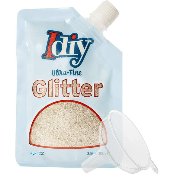 Sunkissed Gold Ultra Fine Glitter (100g, 3.5 oz) Easy-Pour Spout Bag & Funnel for Resin, Tumblers, Ornaments, Holiday Arts & Crafts, DIY Decorations, Gifts & Cards - Stocking Stuffer for Crafters