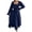 Navy, variant on Women’S Casual Square Neck Long Sleeve Maxi Dress, Smocked Bodice Ruffle Trim Flowy A-Line Swing Dress With Ruffled Hem, Soft Lightweight Polyester Fabric, 1pc, Sizes S M L XL
