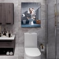 thumbnail image 4 of AEFER Funny Westie Dog Bathroom Wall Decor Cute West Highland White Terrier Pictures Wall Art Dog on Toilet Canvas Painting Artwork Home Decoration for Living Room Frame: 20x16inch(50x40cm), 4 of 6