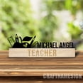 thumbnail image 3 of Craftnamesign Custom Teacher Wooden Desk Name Plate, Teachers Metal Nameplate for desk, 3 of 5