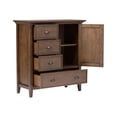 thumbnail image 5 of SIMPLIHOME Redmond SOLID WOOD 39 inch Wide Transitional Medium Storage Cabinet in Transitional Natural Aged Brown, with 3 Small Drawers, 1 Large Drawer, Large Cabinet Space Behind 1 Side Door, 5 of 5