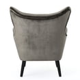 thumbnail image 5 of Grey Arm Chair in Velvet / Dining Area / Sophisticated Black Legs, 5 of 6