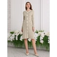 thumbnail image 3 of DARING DIVA Stylish Midi Long Sleeves Elegant Sweater Design Dress S Beige, 3 of 6