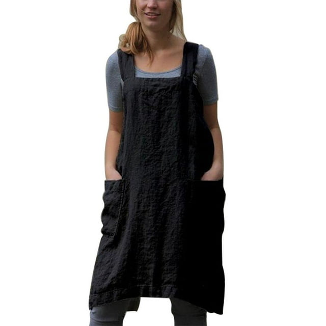 Tabliers Style Japon en Coton et Lin, Tablier, Bandage Croisé, Dos en X