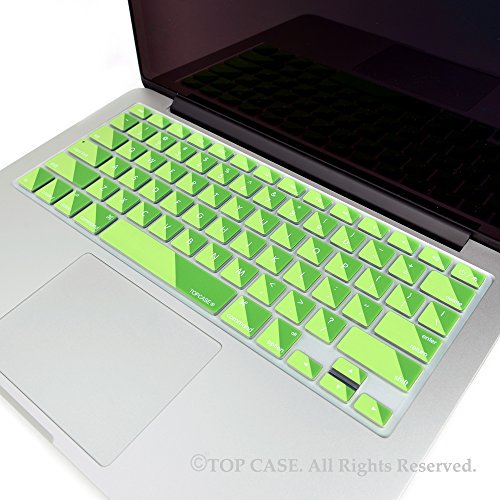 TopCase TwoTone Series Green Silicone Keyboard Cover Skin for Macbook