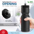 thumbnail image 2 of 50 Strong Black Sports Squeeze Water Bottles - Set of 6 - Team Pack – 22 oz. BPA Free Bottle Easy Open Push/Pull Cap, 2 of 7