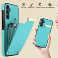 thumbnail image 7 of Feishell for Samsung Galaxy A14 5G 6.6 inch Back Wallet Case with Back Accordion Folding Card Holder,Shockproof Premium PU Leather Button Card Slots Anti-Scratch Phone Case,Mint, 7 of 7