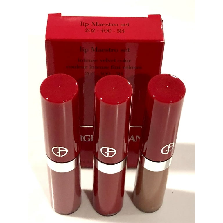 Lip Maestro Travel Trio Set Intense Velvet Color 202 nude 400 red