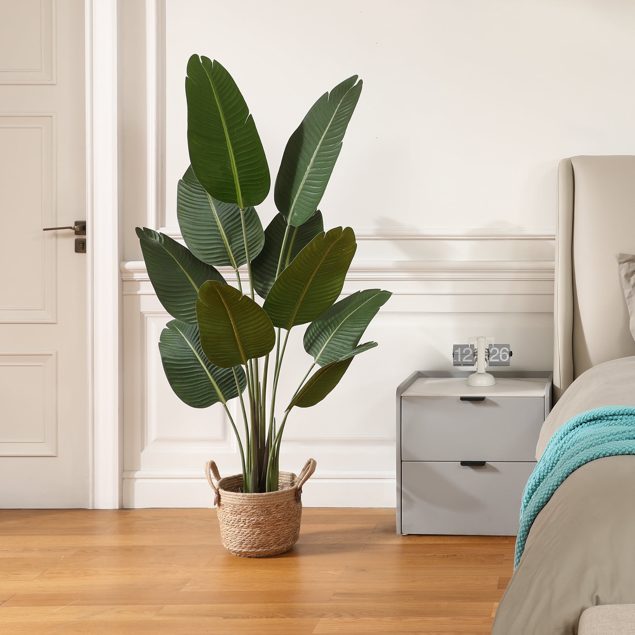 DR.Planzen 5 Feet Artificial Bird of Paradise Plant Fake Tropical Palm Tree for Indoor Outdoor, Perfect Faux Plants for Home Garden Office Store Decoration