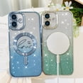 thumbnail image 4 of OOK For iPhone 16 Pro Case Magnetic, Compatible with Magsafe Love Heart Glitter Bling Plating Camera Protection Phone Case with Screen Protector for Girls Women, Blue, 4 of 6