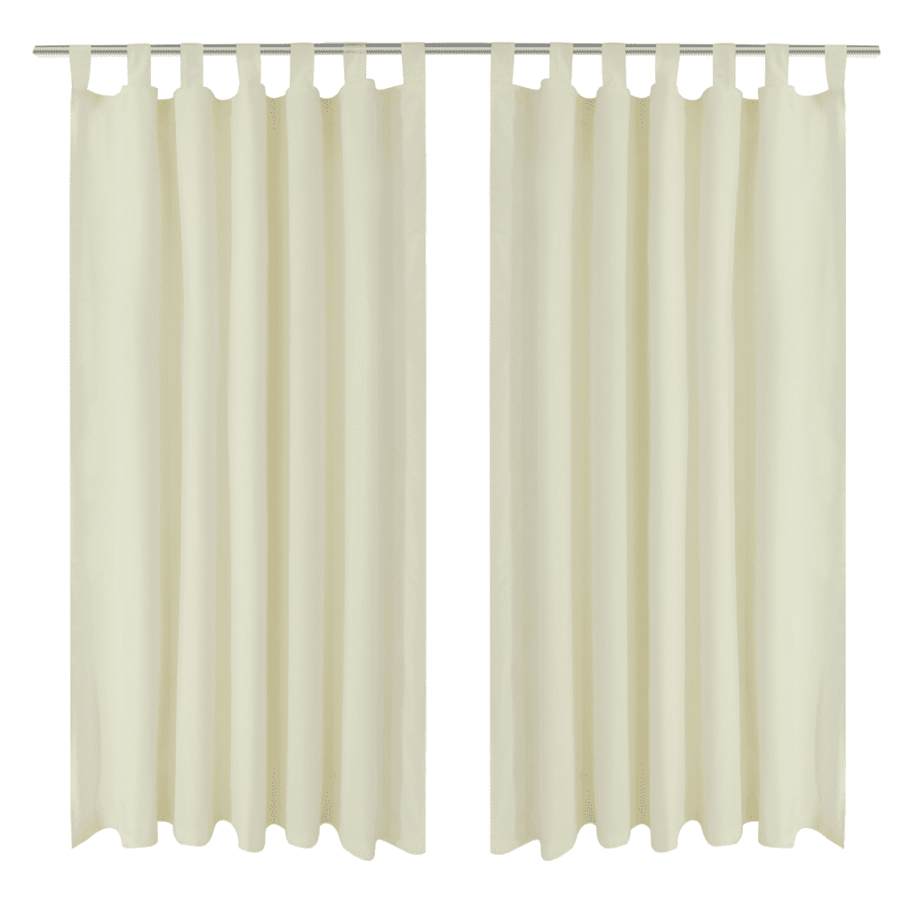 Cream Micro-Satin Curtains with Loops 55