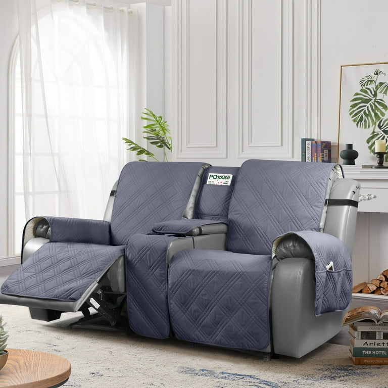 Free Shipping TAOCOCO Waterproof Loveseat Recliner Cover with Console Non Slip Pet Slipcover for Dual Loveseat Recliner Split Reclining Loveseat Cover Dark Gray Walmart