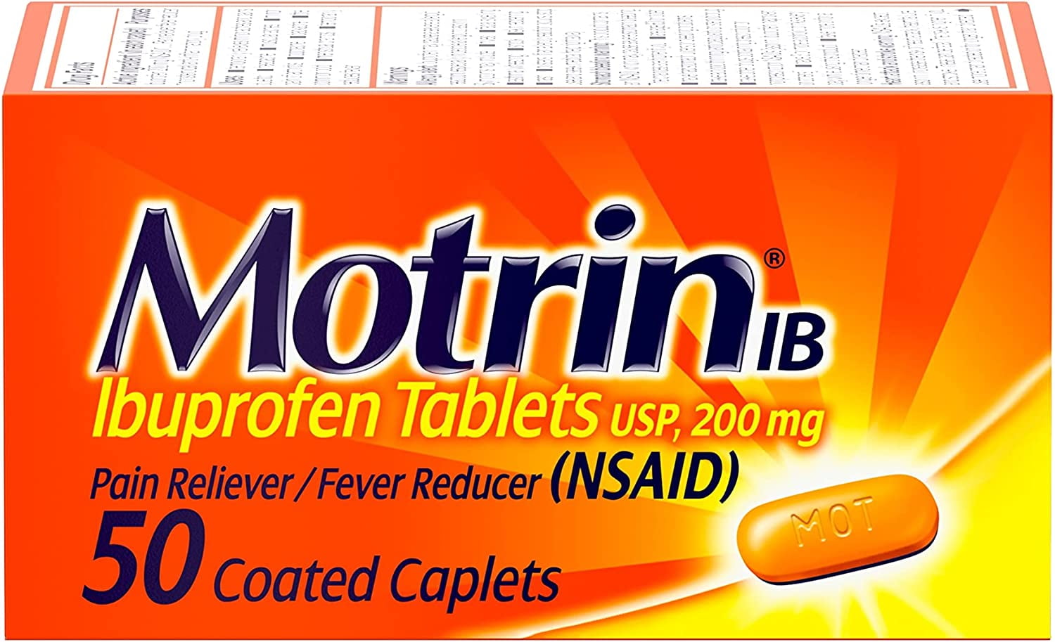 Buy Motrin IB, Ibuprofen 200mg Tablets for Fever, Muscle Aches