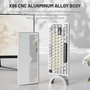 ATTACK SHARK X86 75% Wireless Gasket Mechanical Keyboard with Knob, CNC Aluminum Turd, 3 Mode Connectivity,82 Key Hot Swappable,Custom Linear Switches RGB Gaming Keyboard for Win/Mac/Linux-Star White
