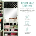 thumbnail image 5 of Best Choice Products Hanging Mirror Jewelry Armoire, Door or Wall Mounted Cabinet w/ LED Lights, Lock - Sage, 5 of 9