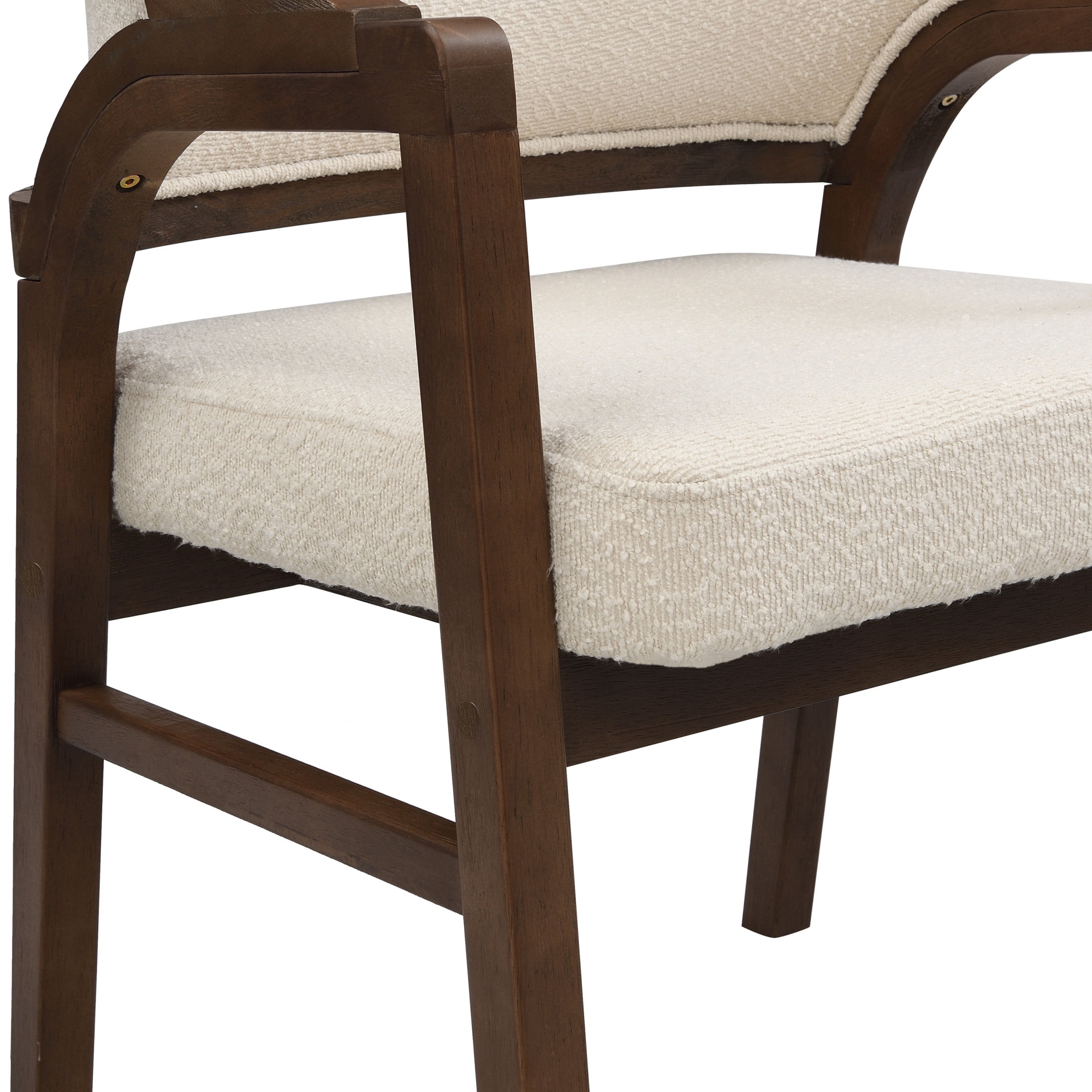 Christopher Knight Home 7-Piece Contemporary Dining Set, 90" Table with Boucle Upholstered Chairs, Walnut