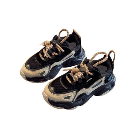 

Woobling Unisex Comfort Trainers Lace Up Sports Casual Round Toe Running Shoe Black Beige Plush Lined 13c