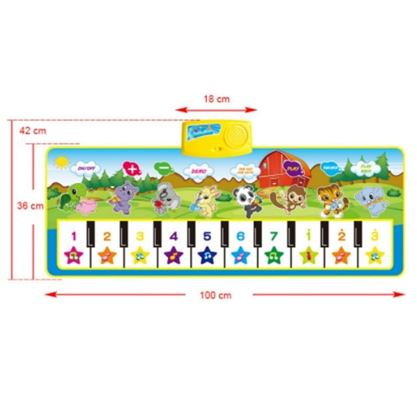 Ludolm Piano Mat, 38.5" X 14" Musical Mat 8 Instrument Sounds Piano Mat for Toddlers Touch Play Dancing Mat Toy for 1 2 3 Year Old Girls Boys Gifts
