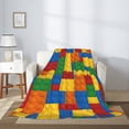 thumbnail image 5 of Boys Blanket, Compatible with Lego, Super Soft and Warm Bedding, Room Decoration, Sofa Blanket, Creative Colorful Building Block Blanket Suitable for Room Sofa Living Room, 5 of 11