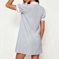 thumbnail image 6 of Efsteb Summer Dresses for Women V-Neck Puff Short Sleeve Casual Shirts Dress with Contrast Trim Lightweight Everyday Dress (Gray,M), 6 of 9