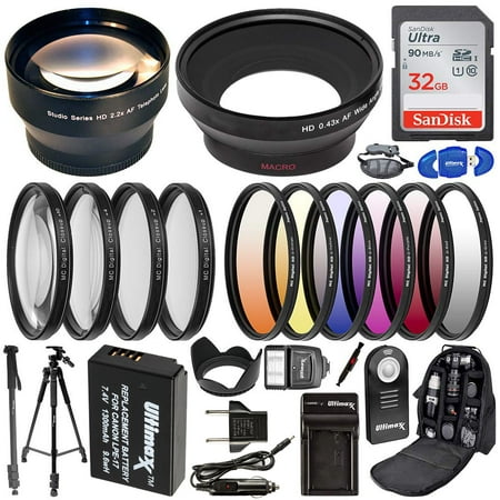 Professional 58MM Accessory Kit for Canon EOS 77D M3 M6 / Mark II RP / Rebel SL2 SL3 T6i T6s T7i T8i