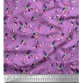 thumbnail image 1 of Soimoi Purple Rayon Fabric Cage & Humming Bird Print Fabric by the Yard 42 Inch Wide, 1 of 1