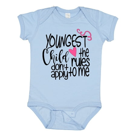 

Inktastic Youngest Child the Rules Don t Apply to Me Gift Baby Boy or Baby Girl Bodysuit