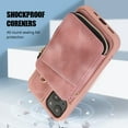 thumbnail image 4 of Crossbody Wallet Case for iPhone 15, Zipper Pocket Case with Card Holder, PU Leather Protective Cover Case with Kickstand Detachable Wrist Strap Lanyard for 6.1", Pink, 4 of 8