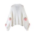 thumbnail image 2 of Trendfront Womens Strawberry Print Cardigan Sweater Long Sleeve Button Front Knit Jacket Cute Fruit Graphic Casual Cropped Outerwear, 2 of 8
